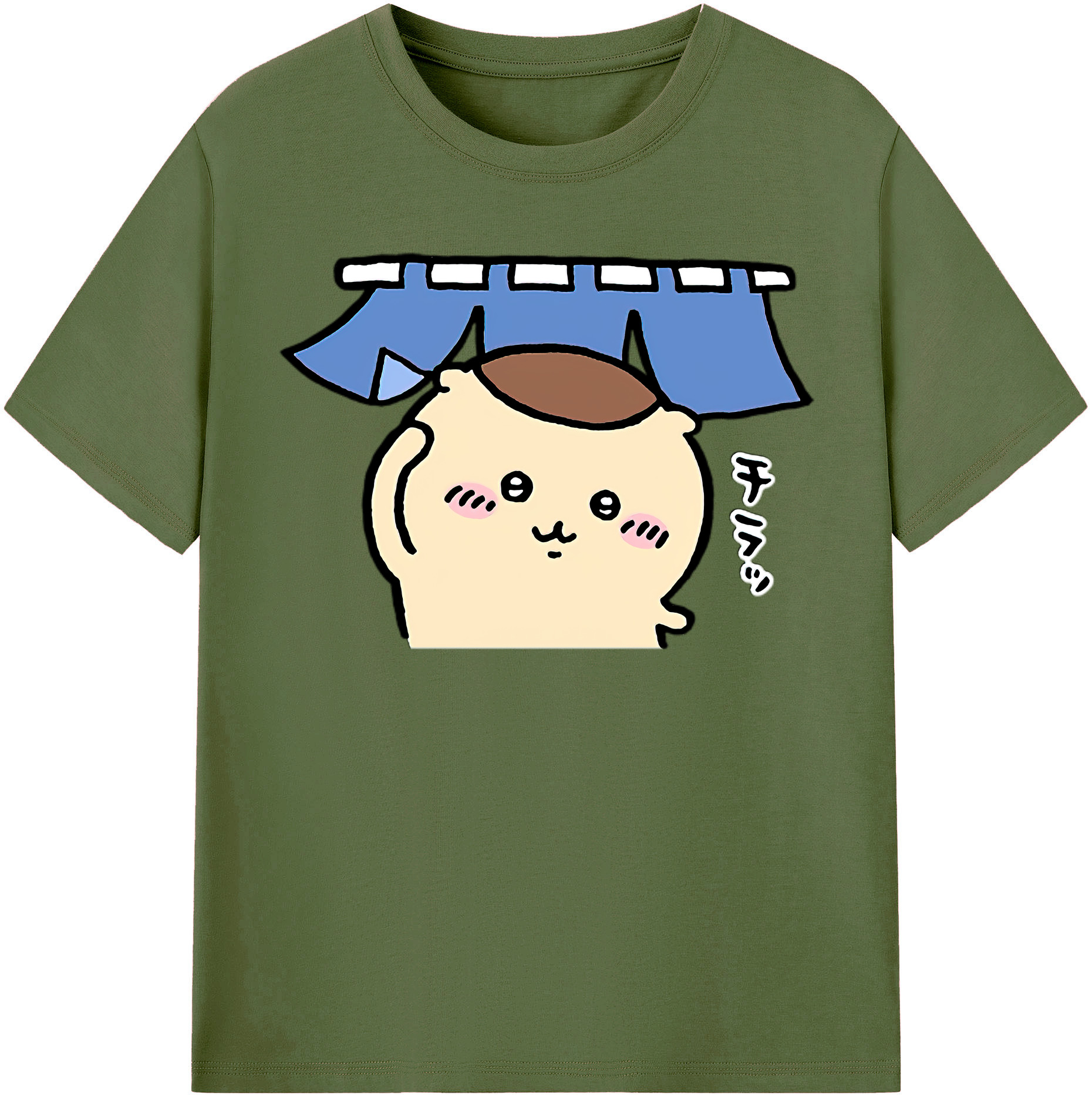 （画像用） ちいかわ くりまんじゅう Chii-kawa kuri manjū 綿100％半袖Tシャツ（フロントプリント）
